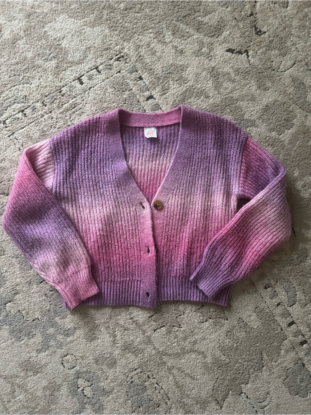 Girls wonder nation Ombre V-Neck Cardigan Sweater - Medium